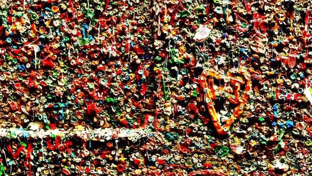 Ok.., Who put their gum on the wall!