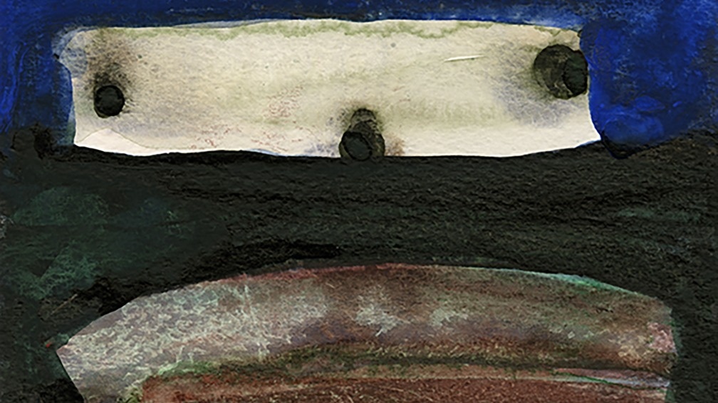 Eyes nose and lips in a moustache landscape