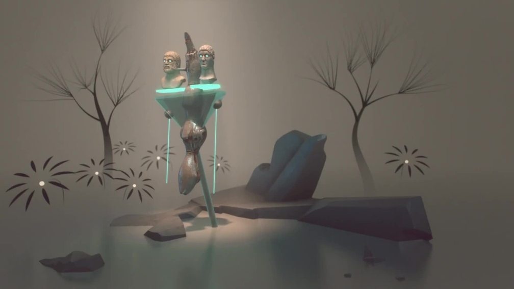 Landscape with two heads