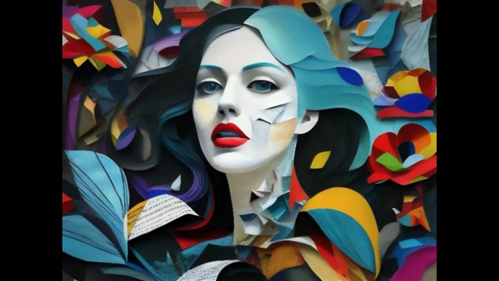 Very beautiful young women, enhanced by colours of shapes in all sizes.