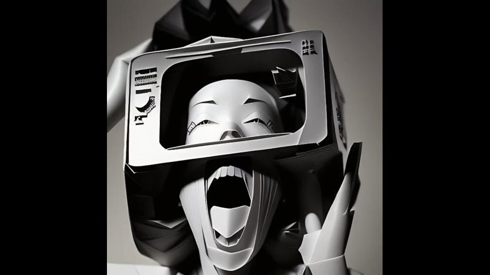 A woman obsessed with watching TV.